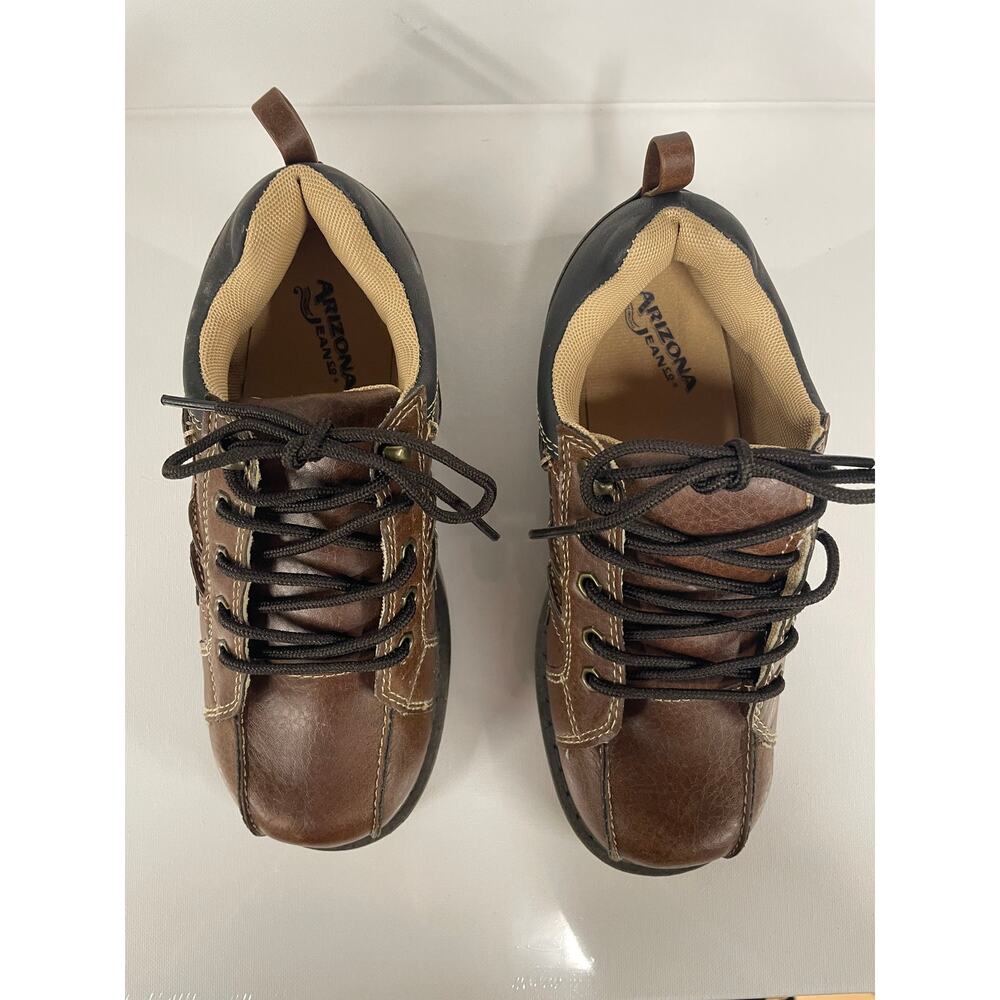 Arizona Jean Co. Gage Boys Youth Shoes 3 Medium Brown Non Marking Rubber Soles - Picture 4 of 9